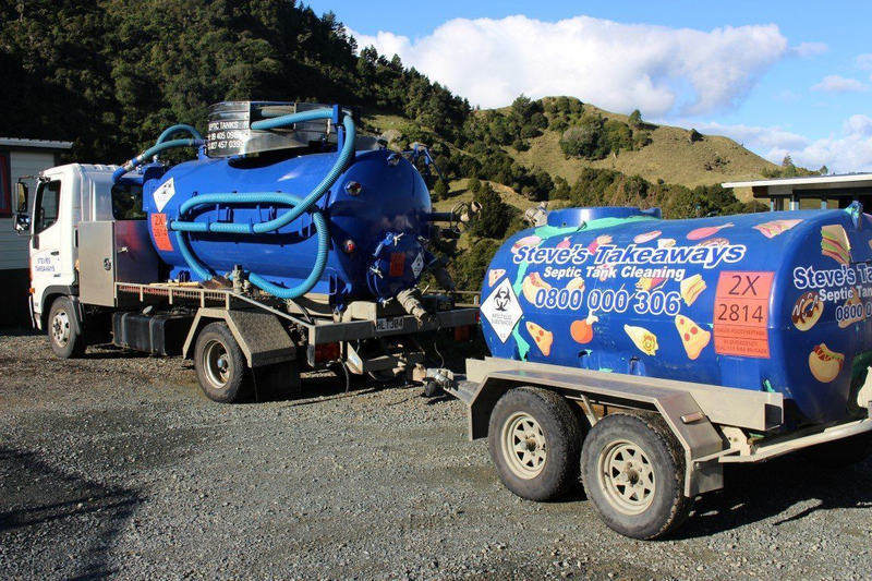 Steve's Takeaways service truck parked on site